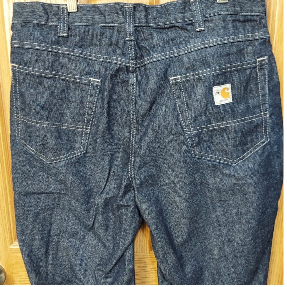 Carhartt FR Flame Resistant Work Jeans 36x34 (Actual 35x33) Dark Wash Denim